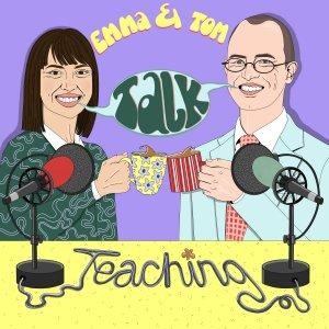 Podcast icon two people talking into microphones